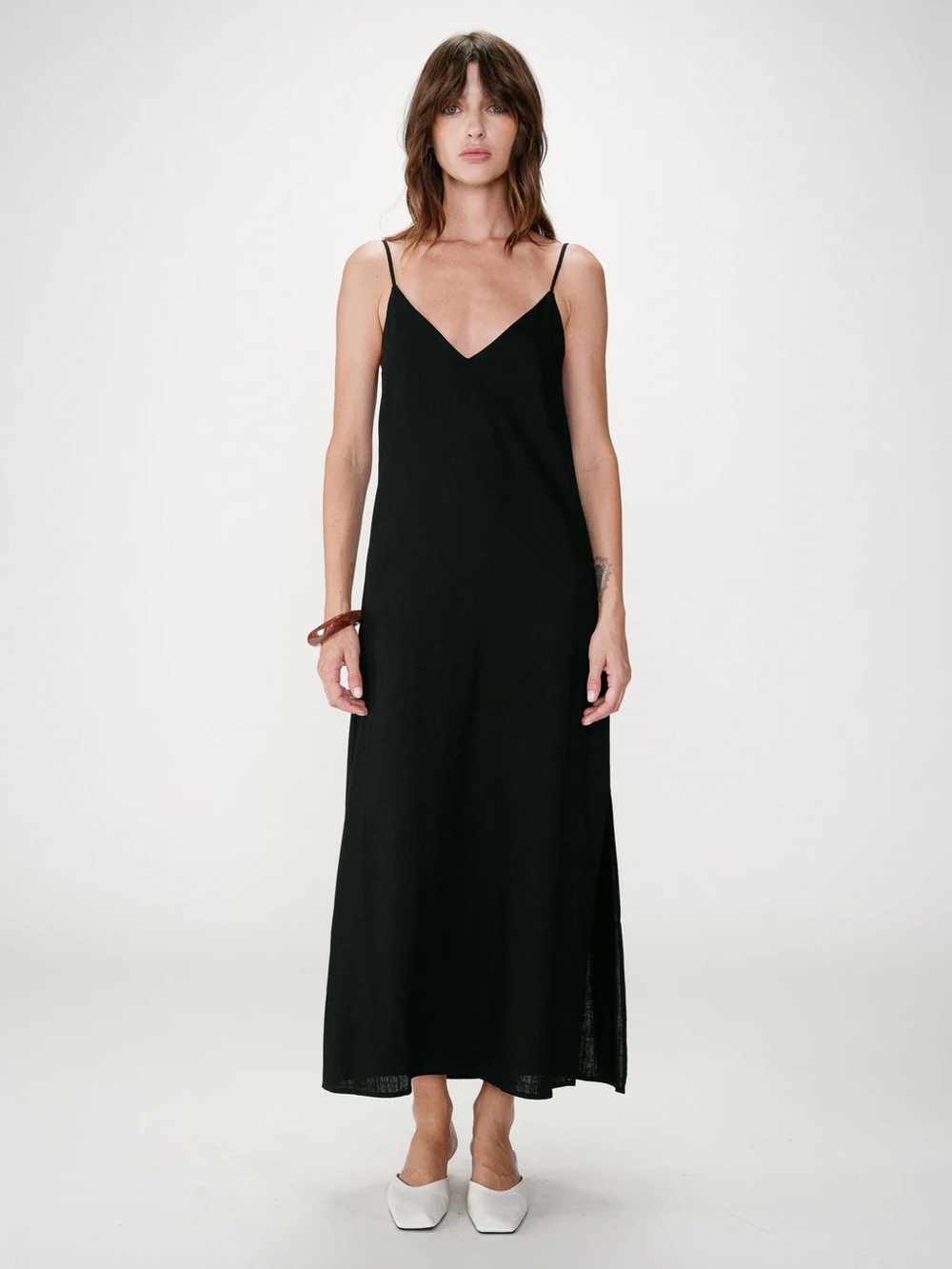 Grace & Mila - Black Linen Maxi Dress